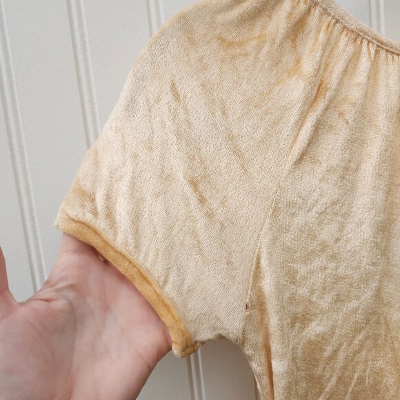 Vintage 1970's Soft Cream Velvet Peasant Style Top - Picture 14 of 15